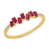 0.04ct Diamond & 0.39ct Ruby 14k Yellow Gold Ring